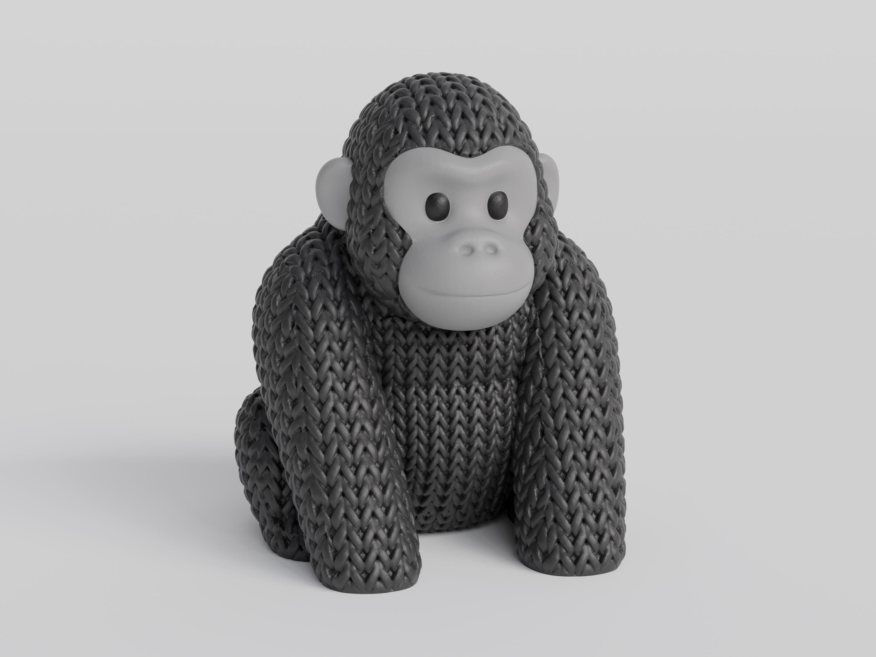 Gorilla Figure: Knitted Texture Design.