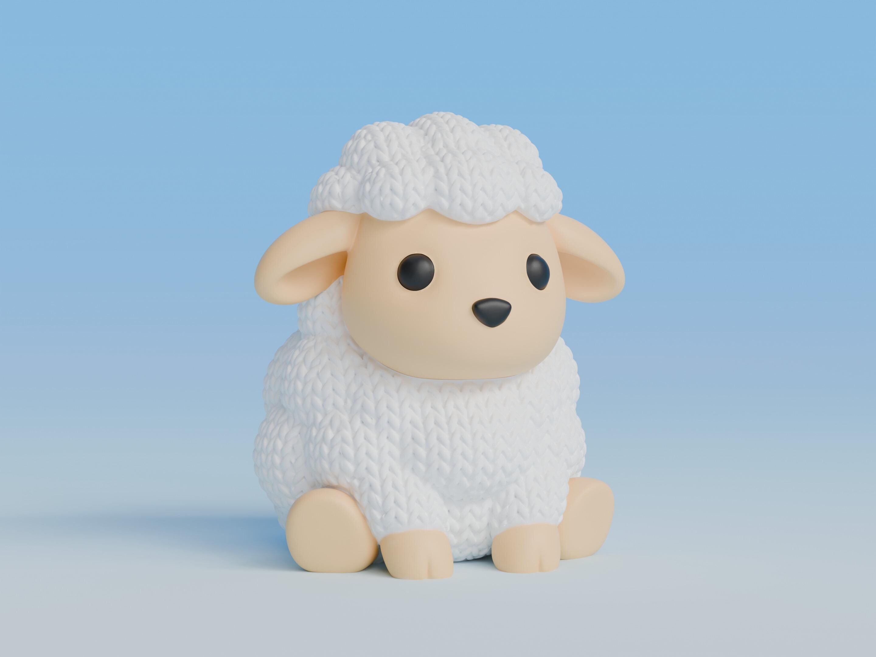 Sheep Figure: Knitted Texture Design.