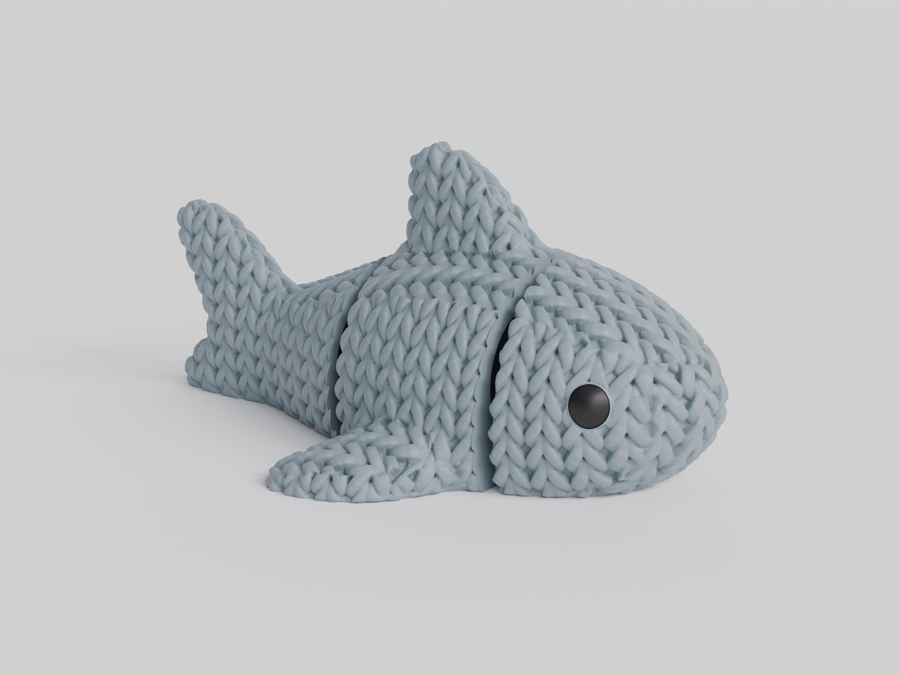 Articulating 3D Printed Animal Figure: Knitted Texture Design.