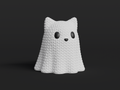 Ghost Cat Figure: Knitted Texture Design