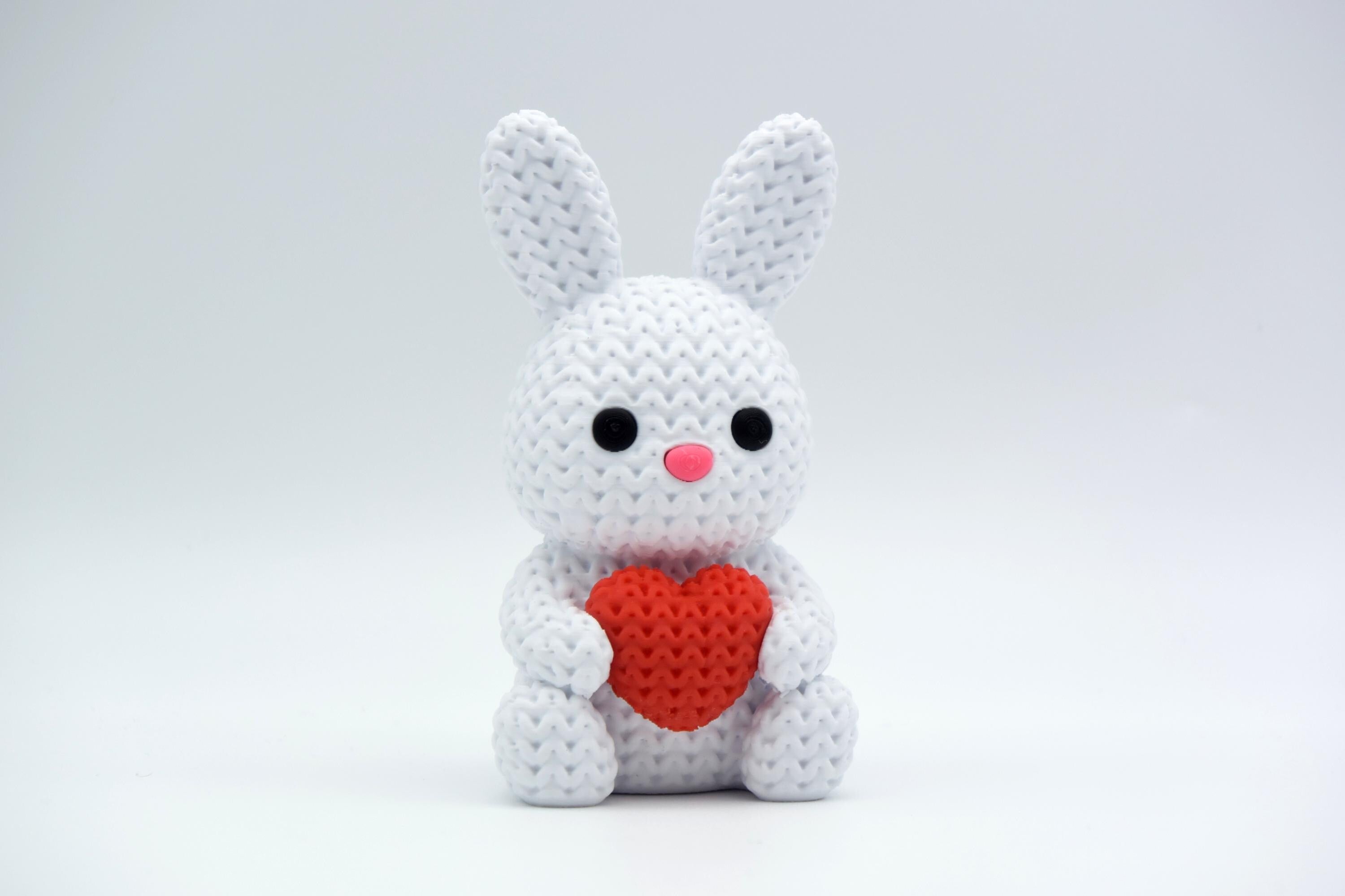 Knitted Animal Figure with Heart.