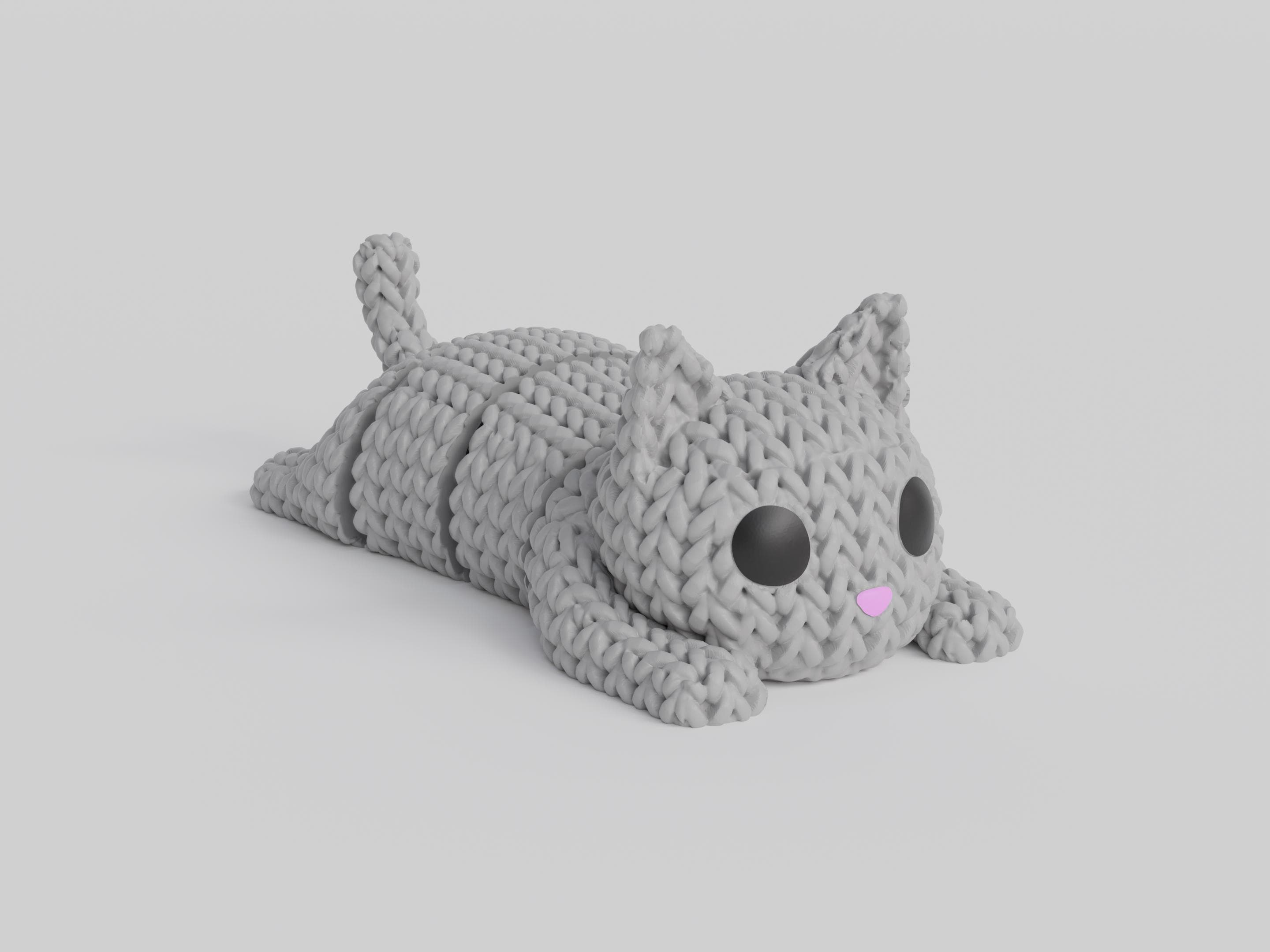 Articulating 3D Printed Animal Figure: Knitted Texture Design.