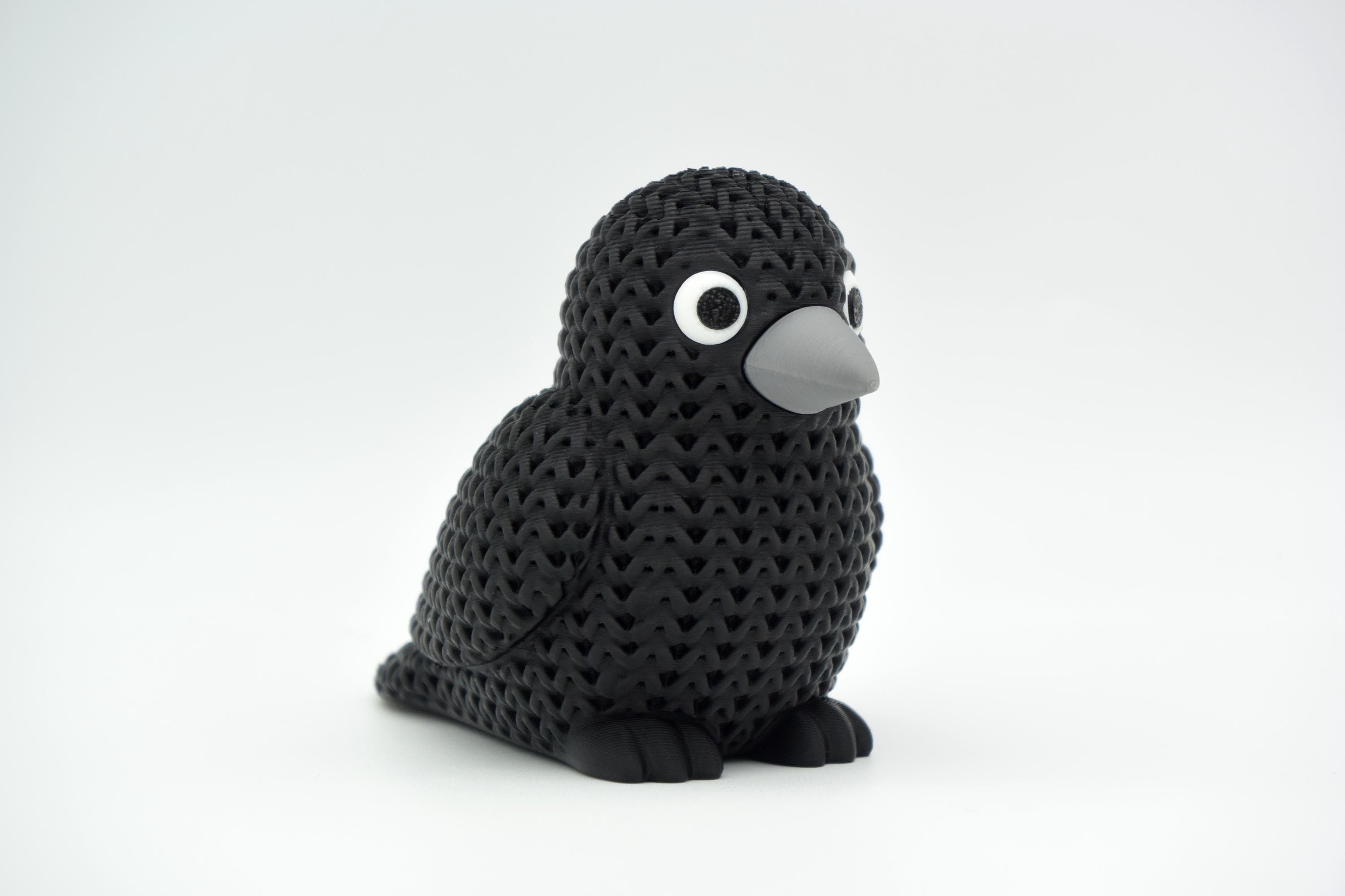 Crow Figure: Knitted Texture Design.