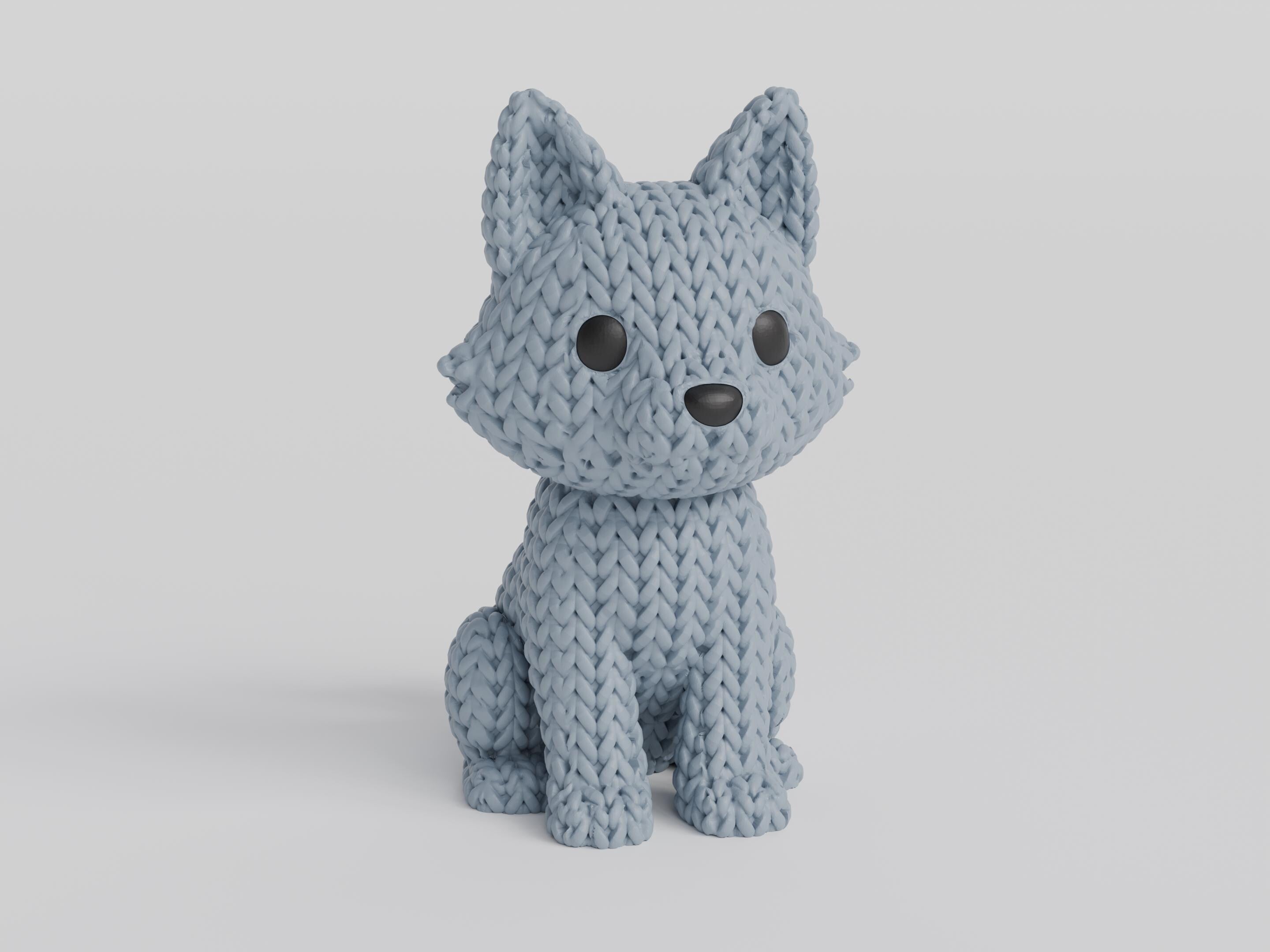 Wolf Figure: Knitted Texture Design.