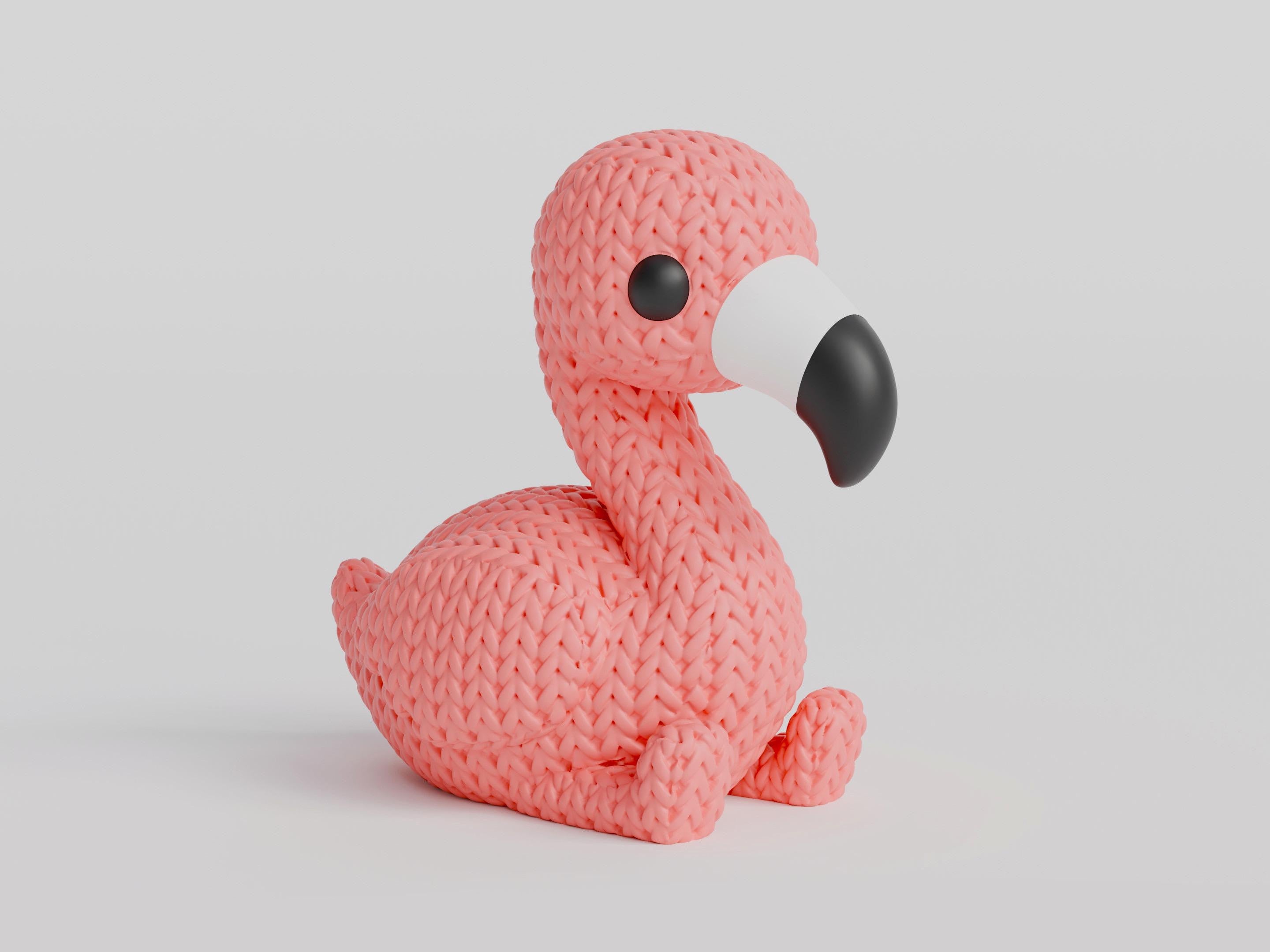 Flamingo Figure: Knitted Texture Design.