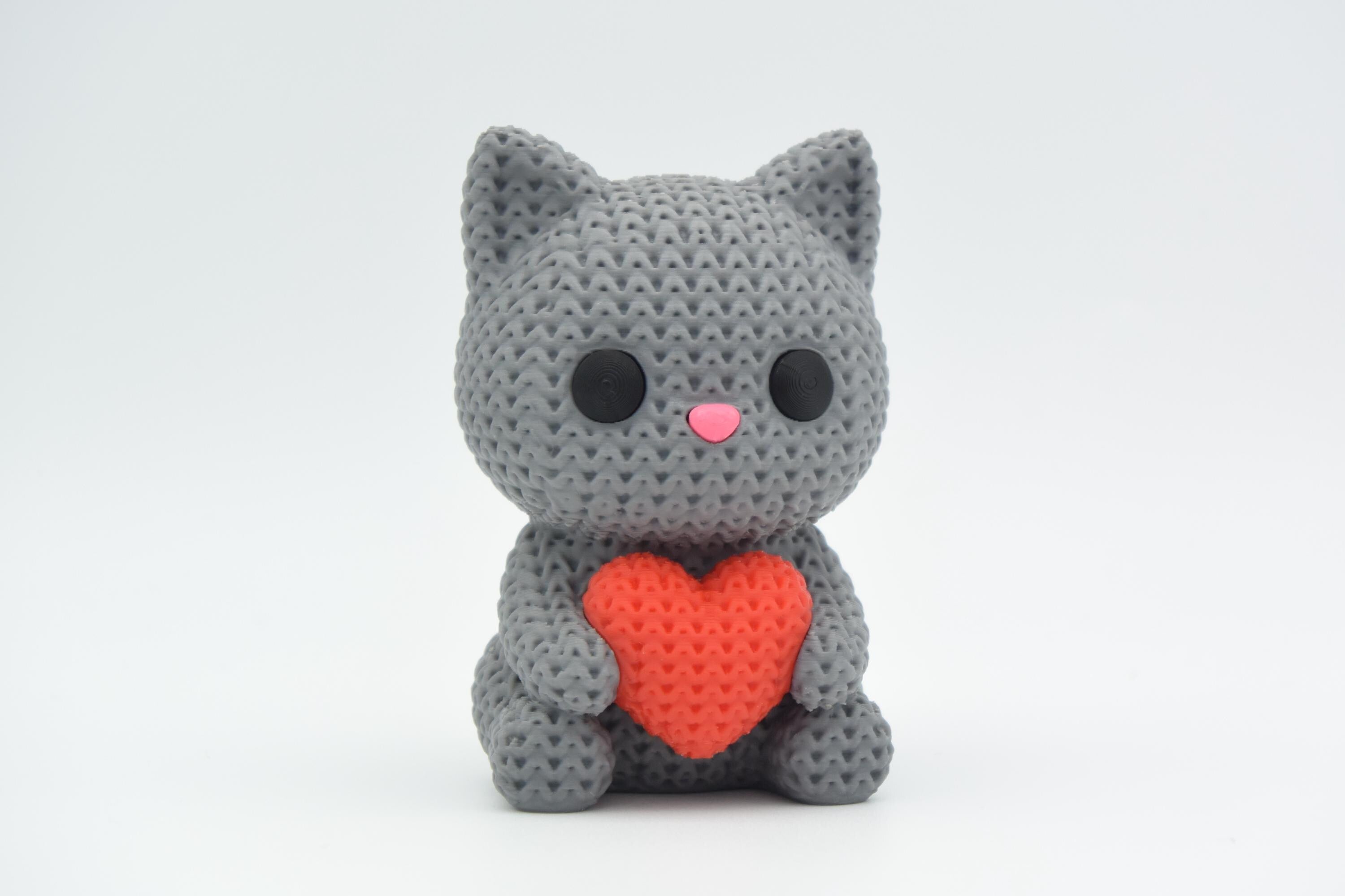 Knitted Animal Figure with Heart.