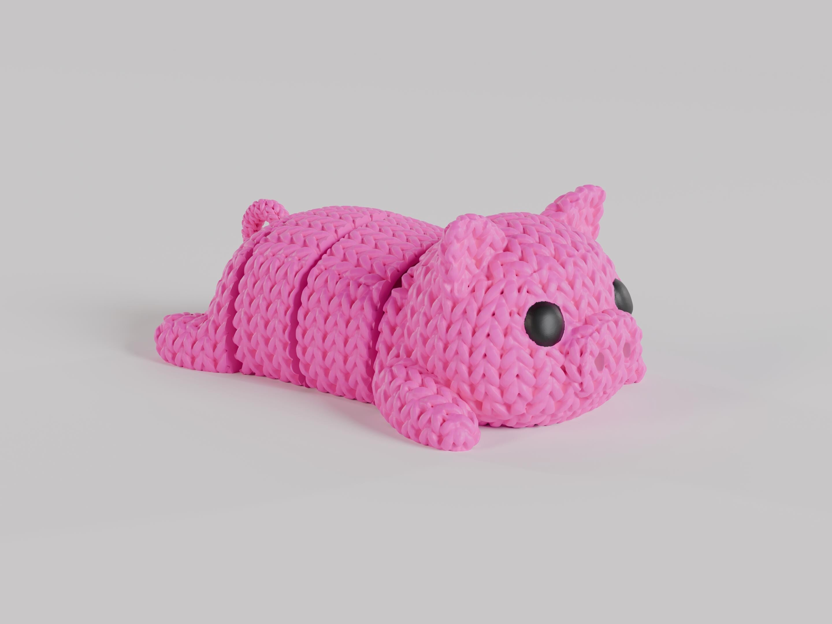 Articulating 3D Printed Animal Figure: Knitted Texture Design.
