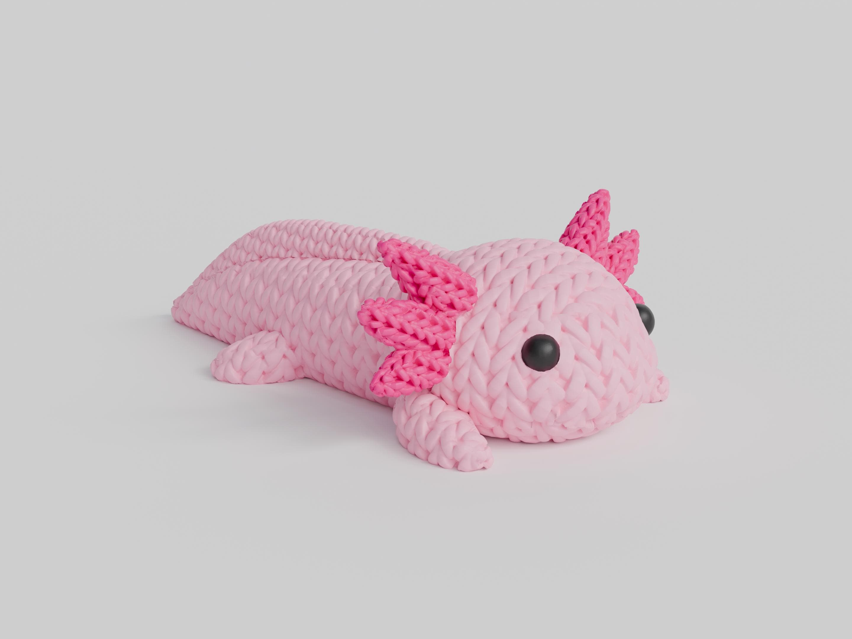 Axolotl Figure: Knitted Texture Design.