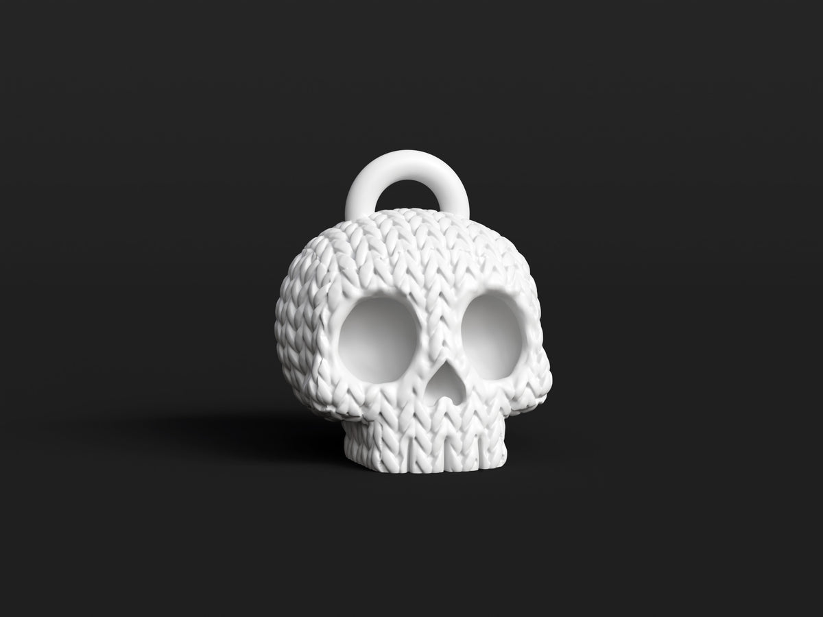 Skull Keyring Figure: Knitted Texture Design
