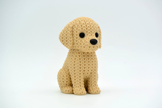 Golden Retriever Figure: Knitted Texture Design.