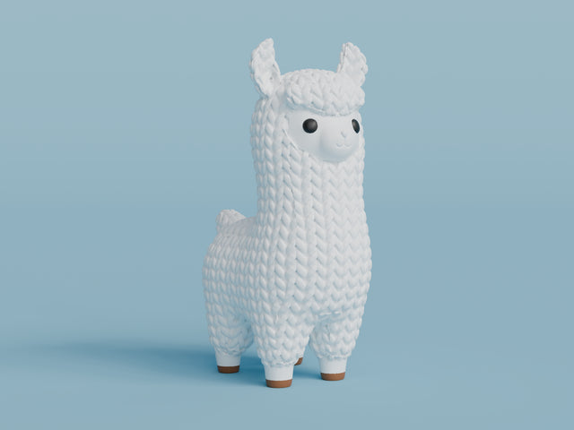 Llama Figure: Knitted Texture Design.