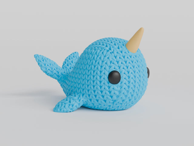 Narwhal Figure: Knitted Texture Design.