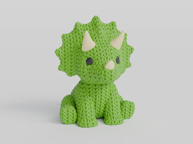 Triceratops Figure: Knitted Texture Design.