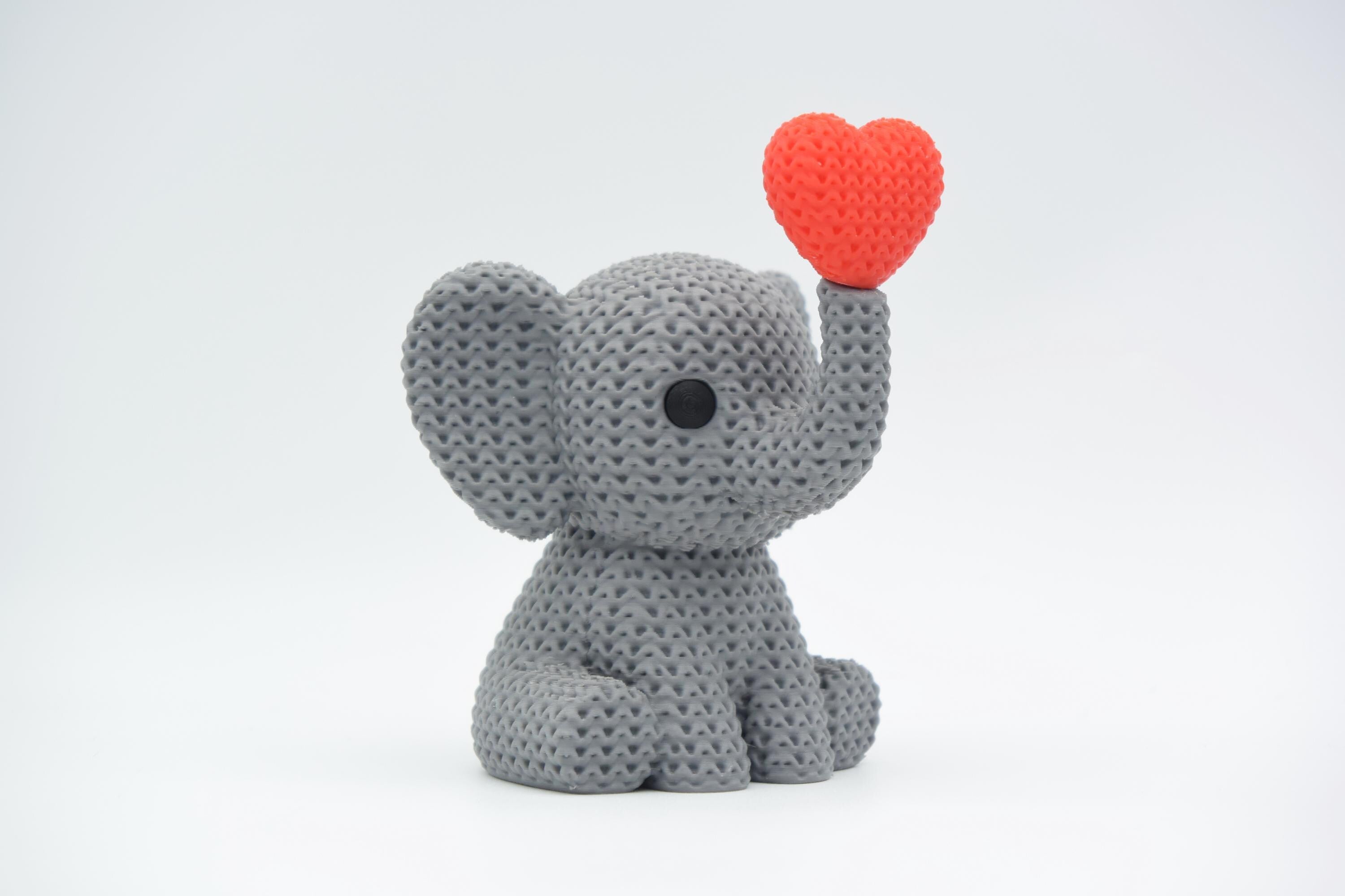 Knitted Animal Figure with Heart.
