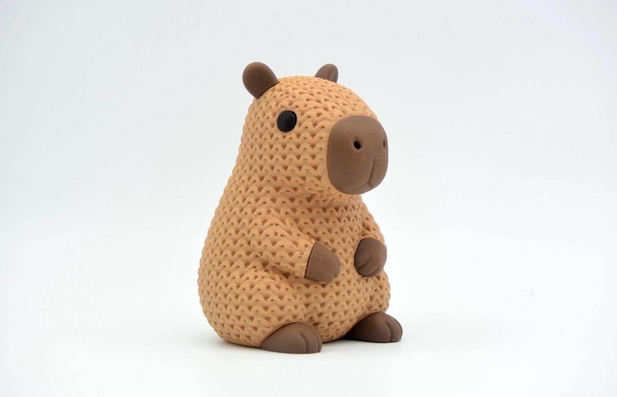 Capybara Figure: Knitted Texture Design.
