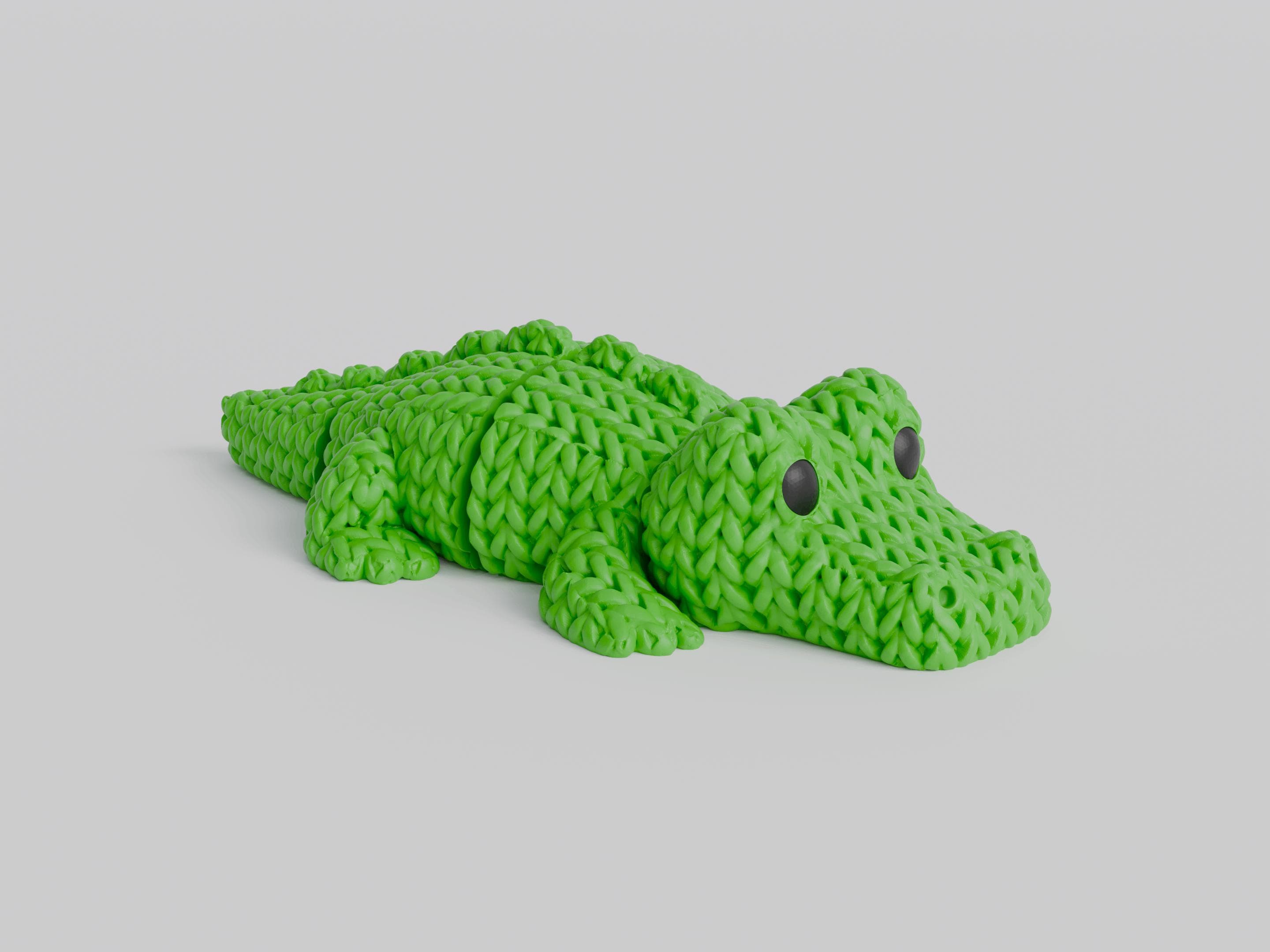 Articulating 3D Printed Animal Figure: Knitted Texture Design.