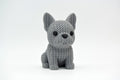 French Bulldog Figure: Knitted Texture Design.