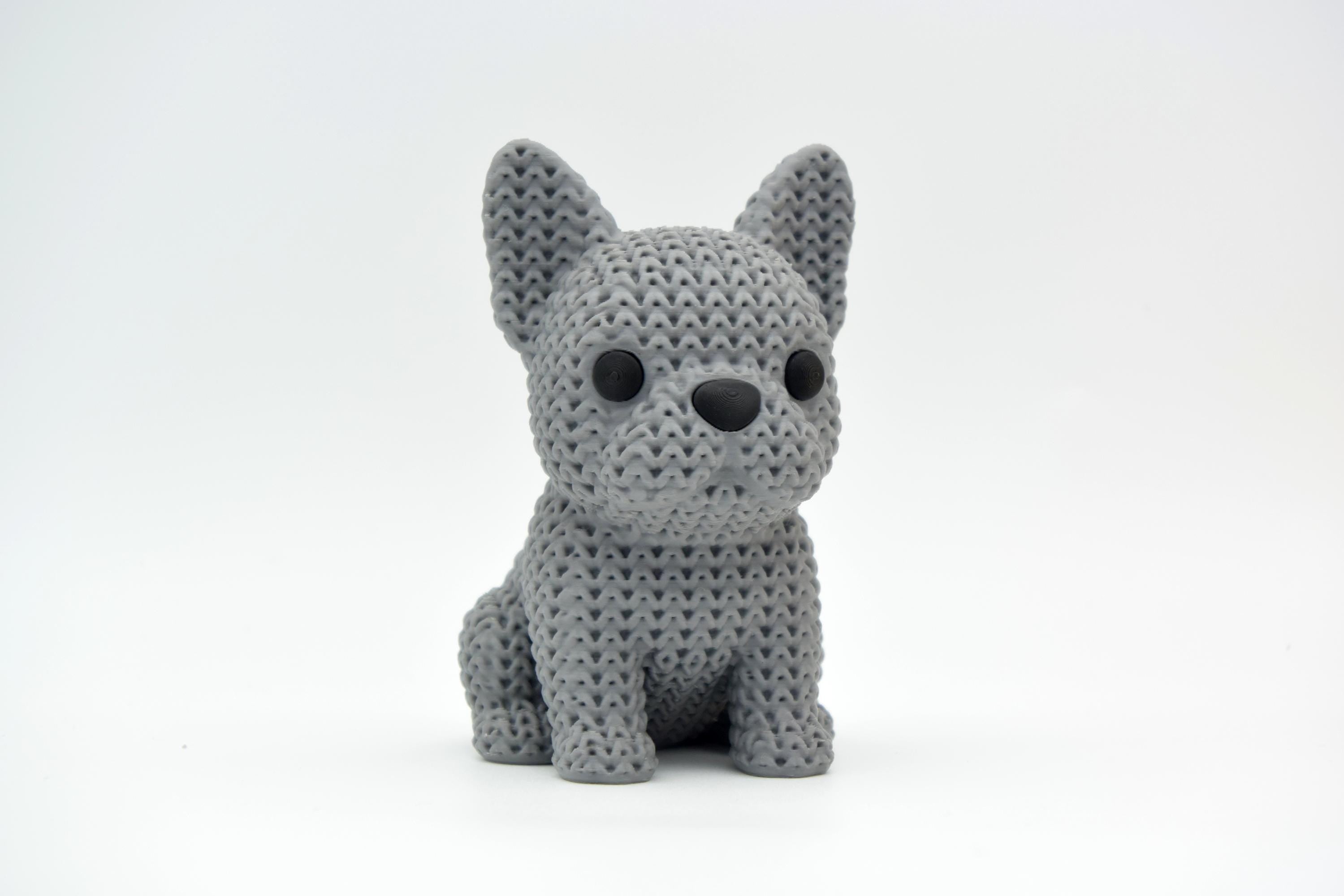 French Bulldog Figure: Knitted Texture Design.