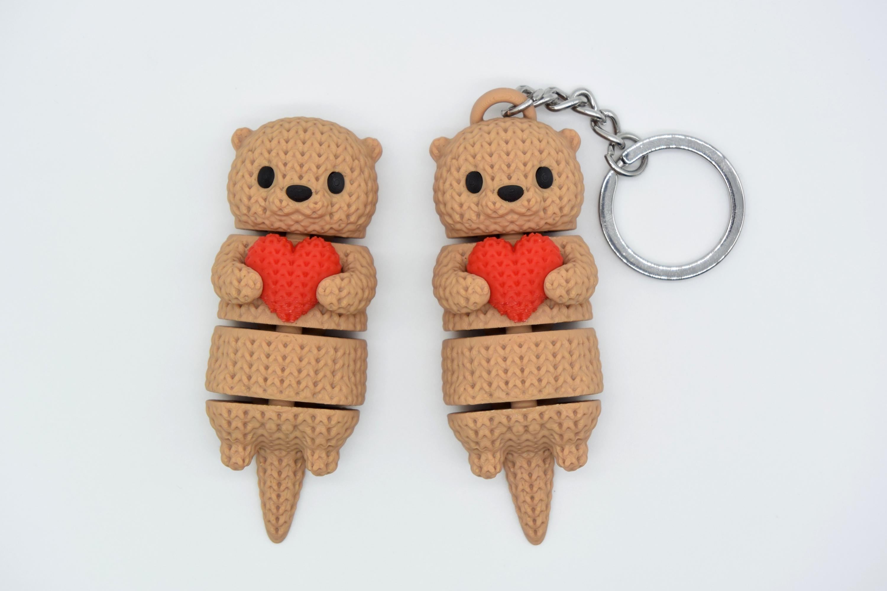 Knitted Animal Figure with Heart.