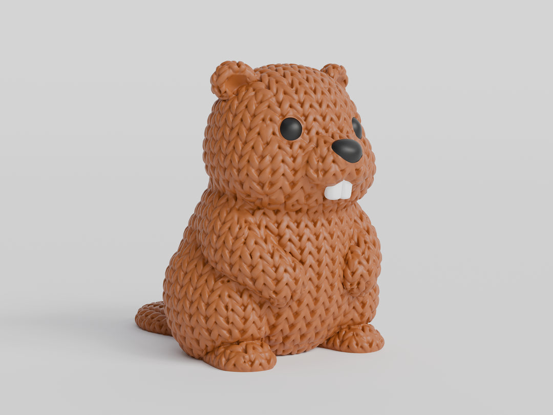 Beaver Figure: Knitted Texture Design.