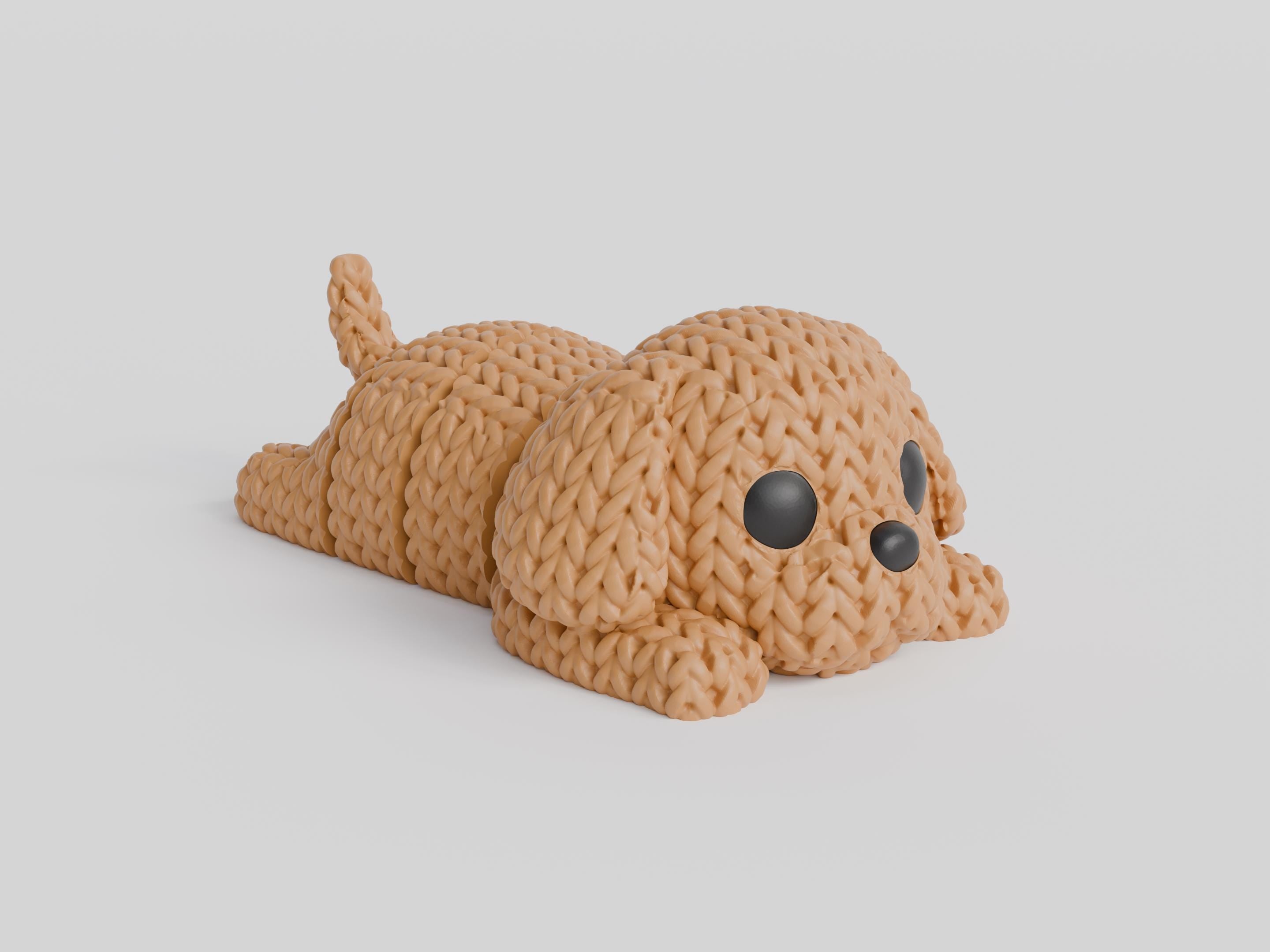 Articulating 3D Printed Animal Figure: Knitted Texture Design.