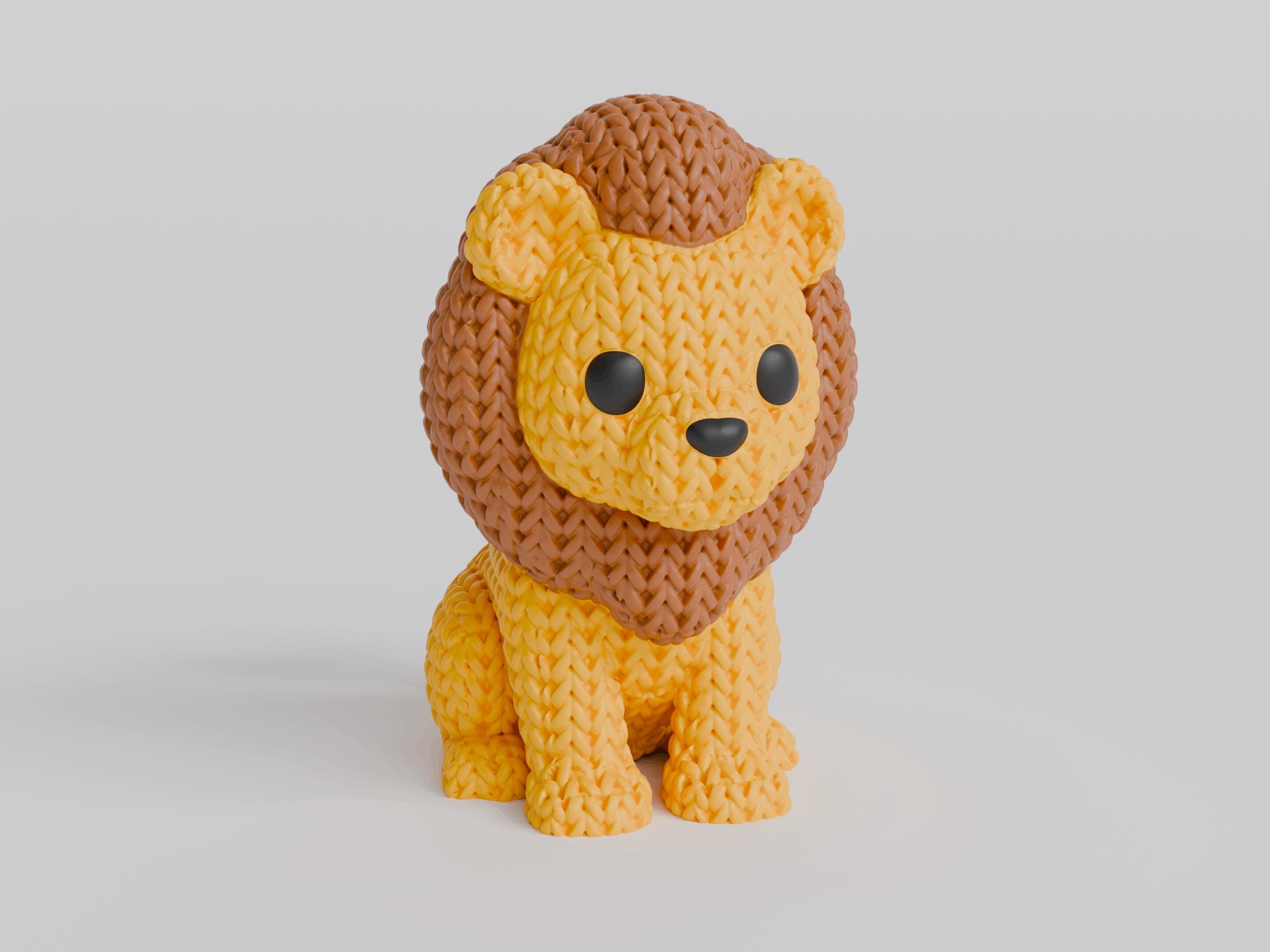 Lion Figure: Knitted Texture Design.
