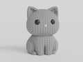 Cat Figure: Knitted Texture Design.