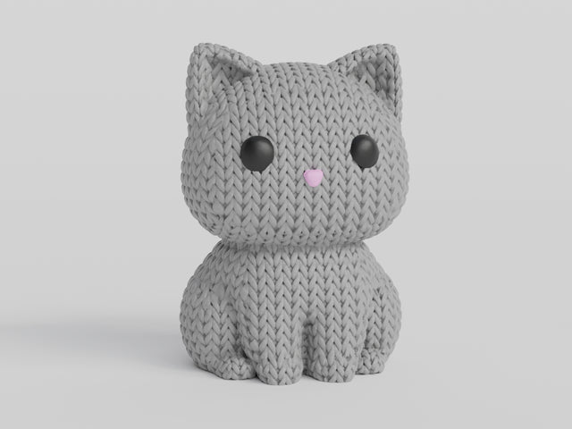 Cat Figure: Knitted Texture Design.