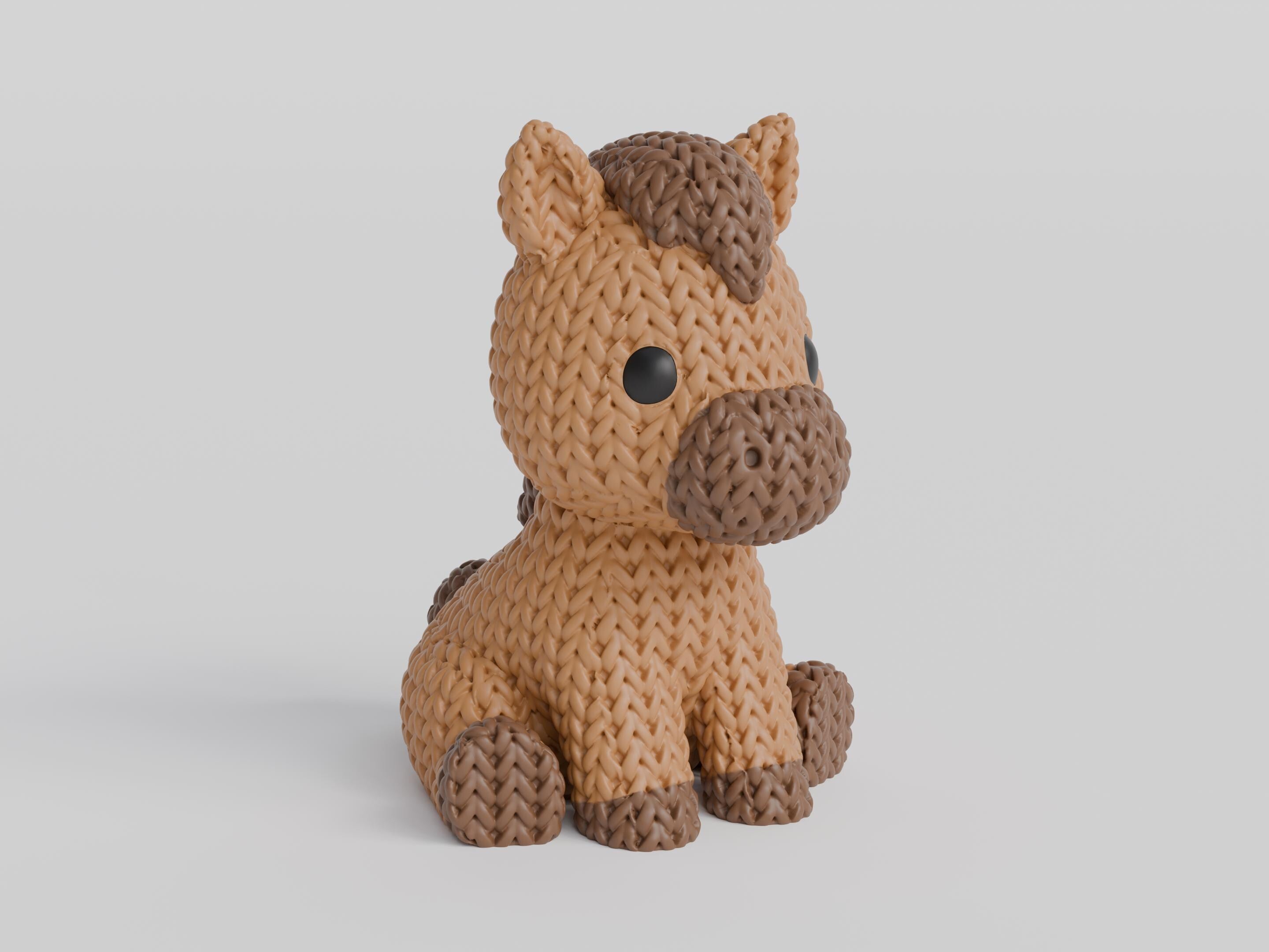 Horse Figure: Knitted Texture Design.