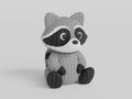 Raccoon Figure: Knitted Texture Design.