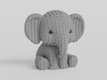 Elephant Figure: Knitted Texture Design.