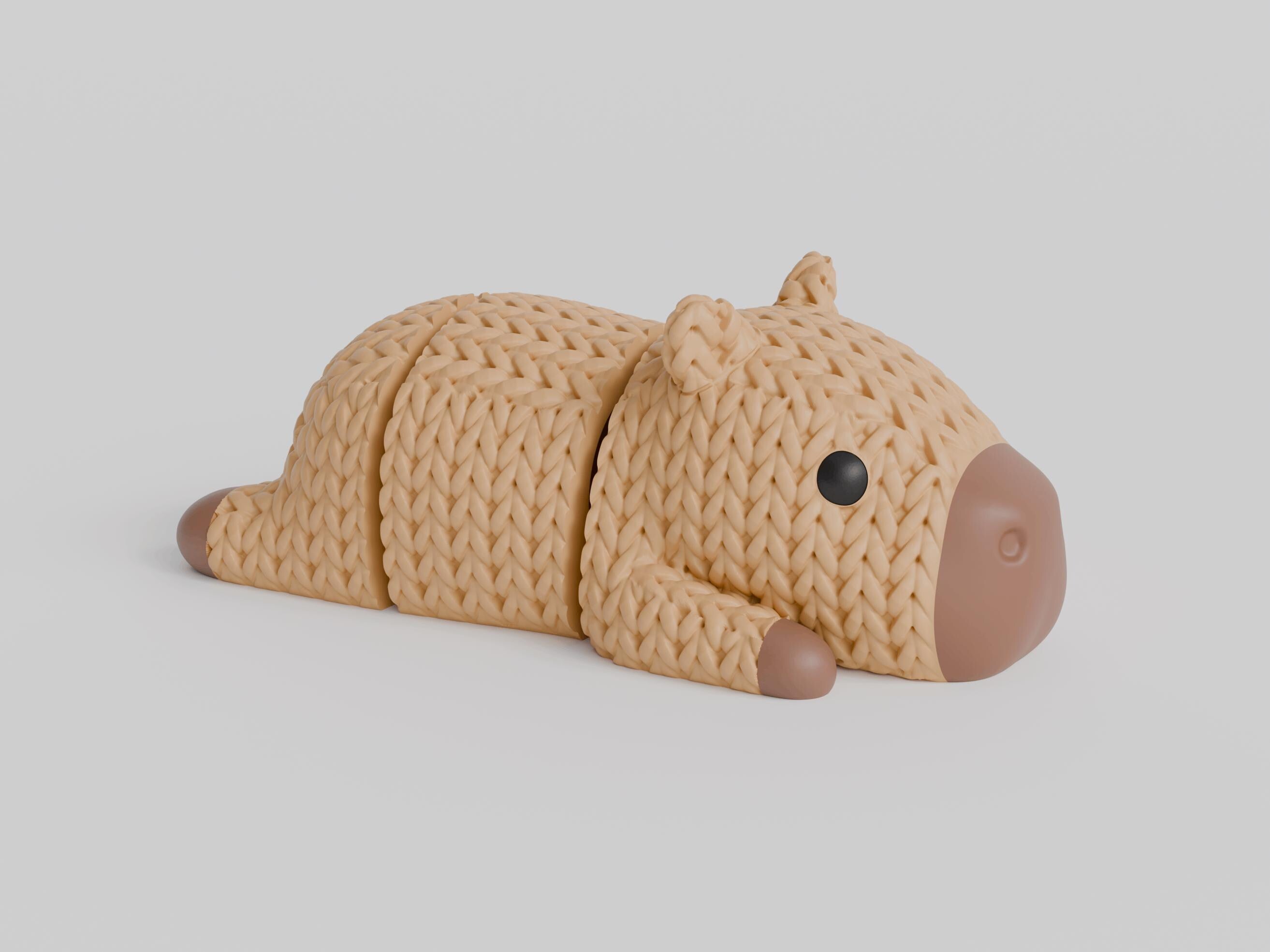 Articulating 3D Printed Animal Figure: Knitted Texture Design.
