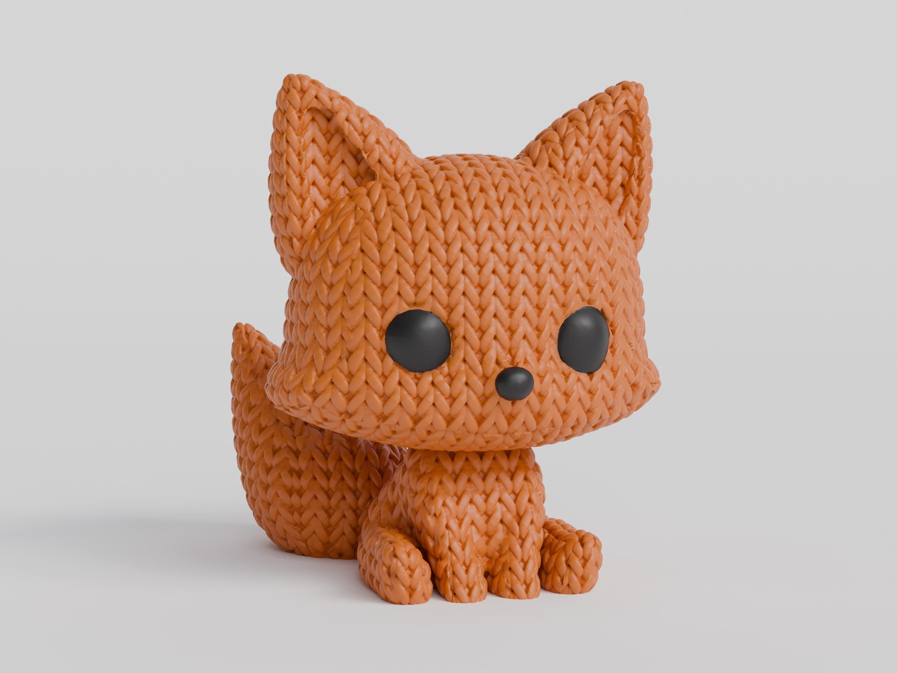 Fox Figure: Knitted Texture Design.