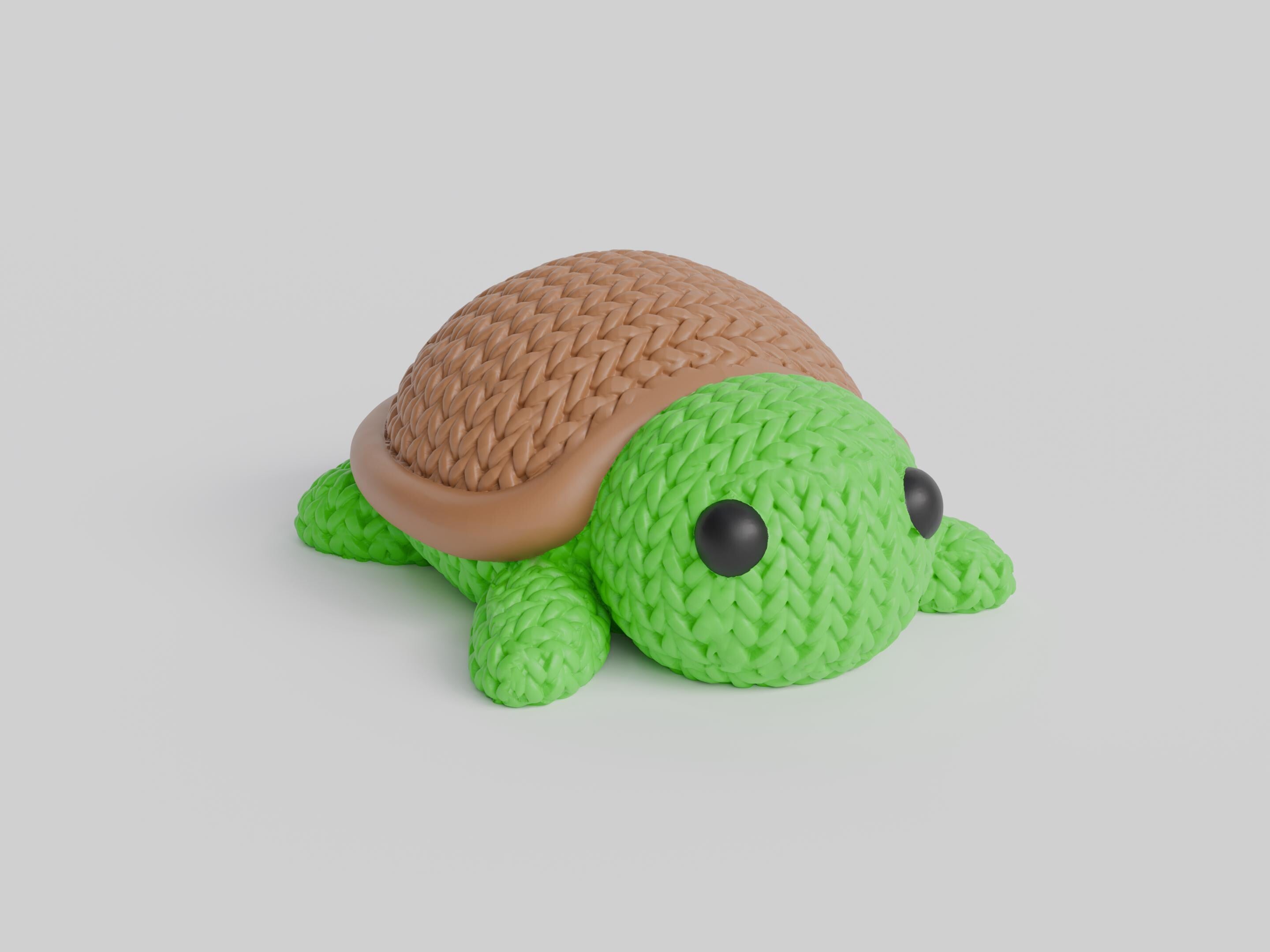 Sea Turtle Figure: Knitted Texture Design.