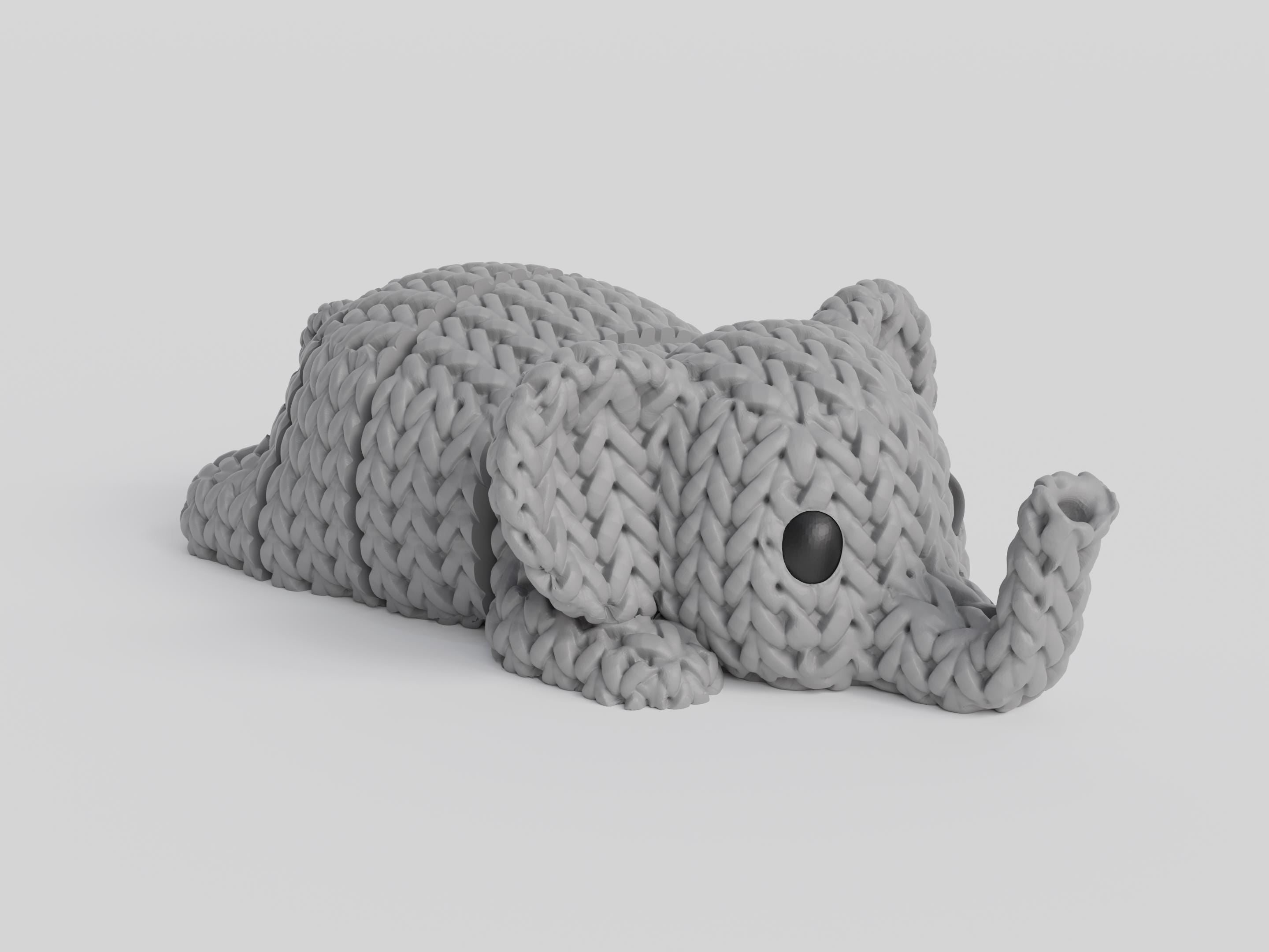 Articulating 3D Printed Animal Figure: Knitted Texture Design.