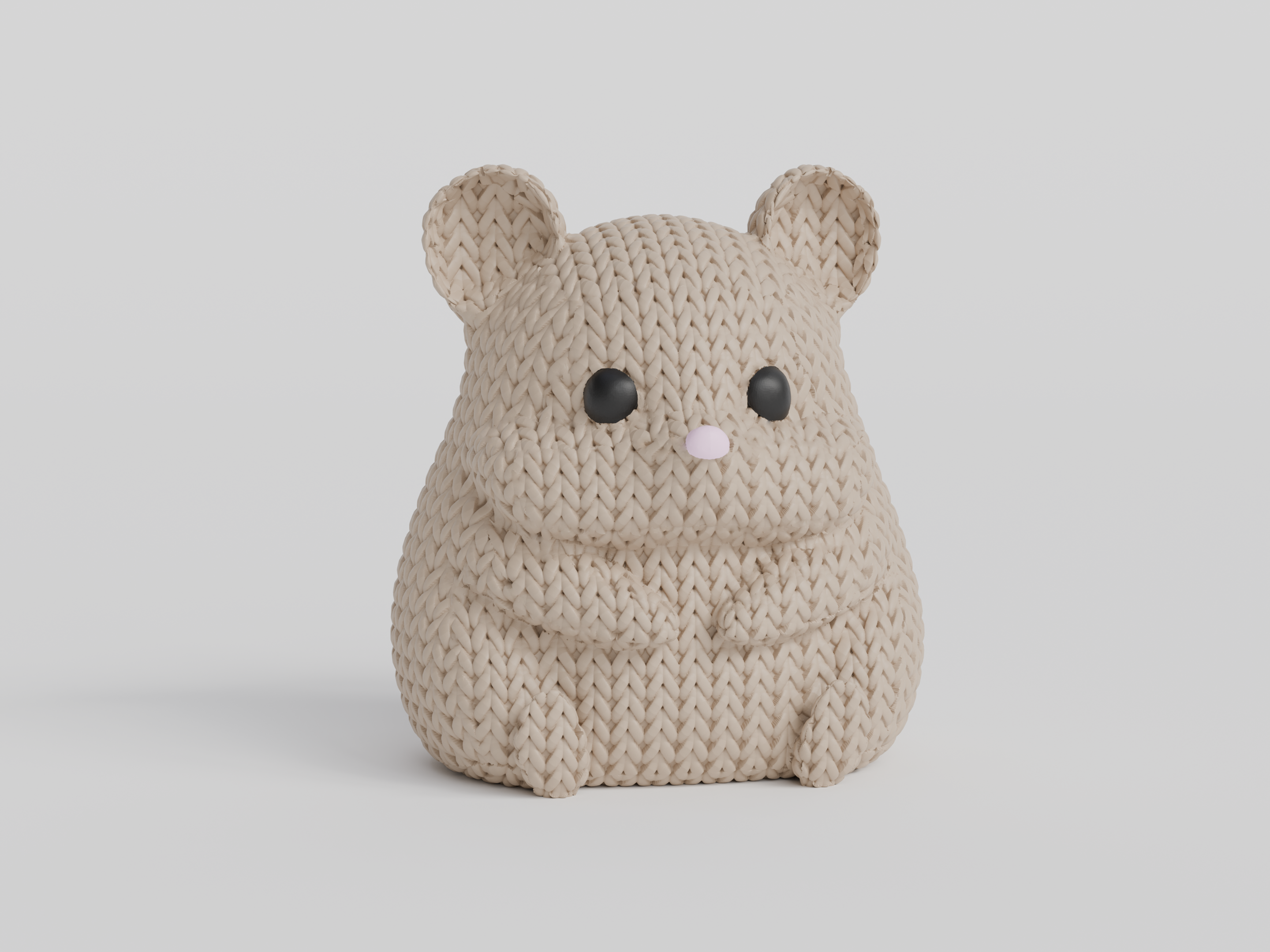 Hamster Figure: Knitted Texture Design.
