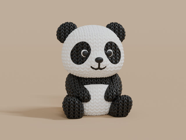 Panda Figure: Knitted Texture Design.
