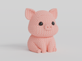 Pig Figure: Knitted Texture Design.