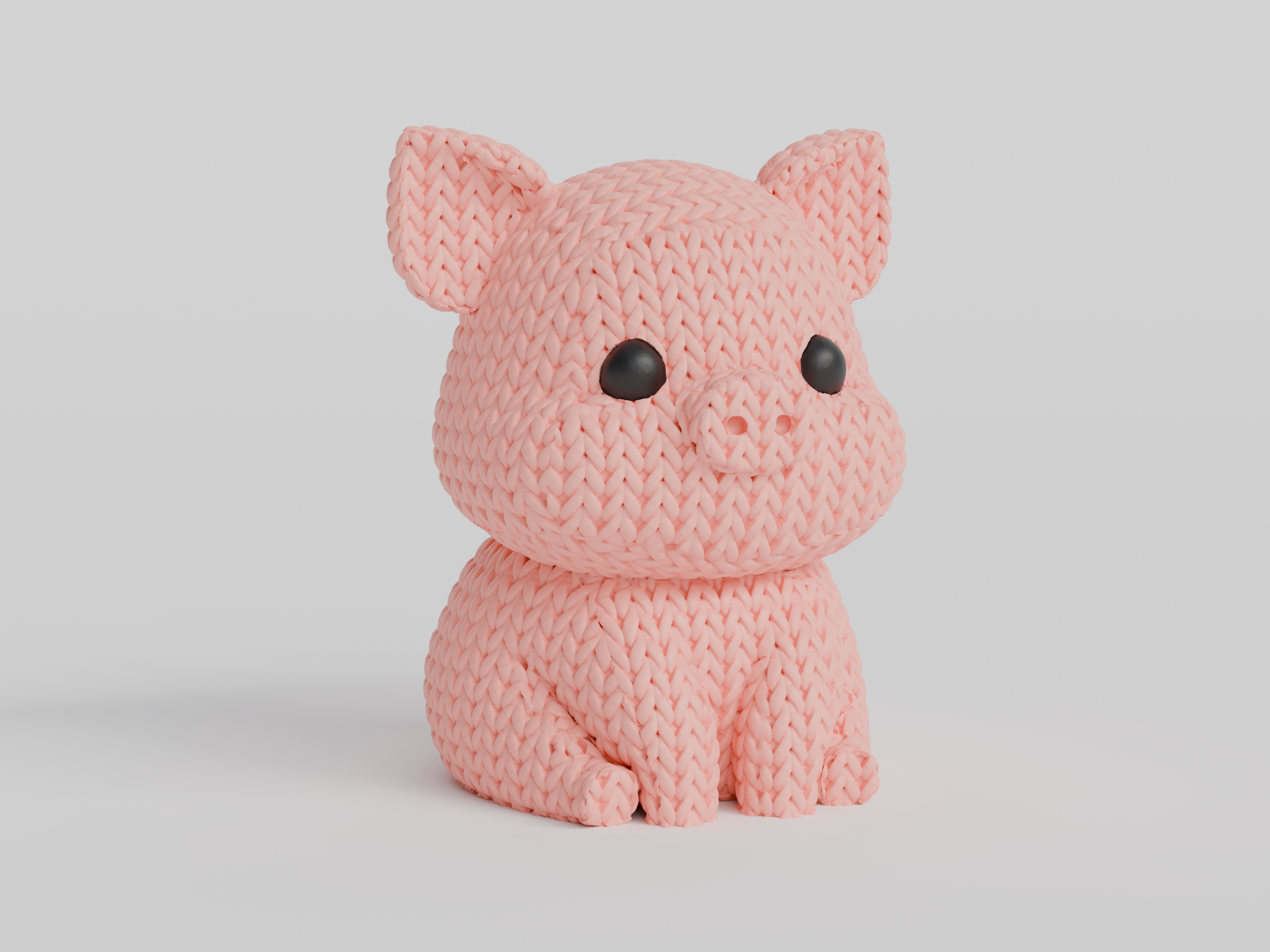 Pig Figure: Knitted Texture Design.