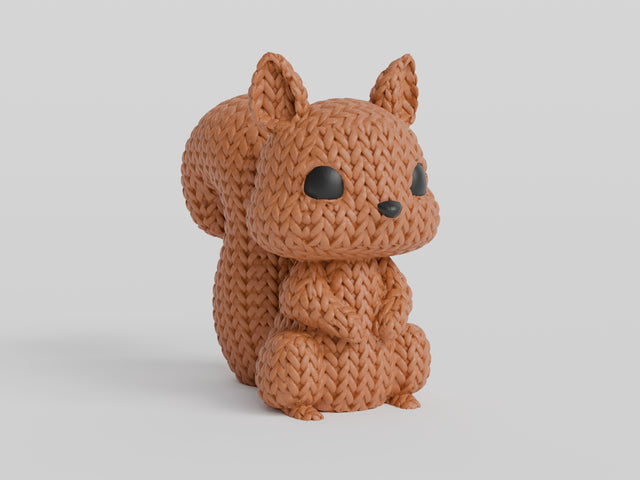 Squirrel Figure: Knitted Texture Design.